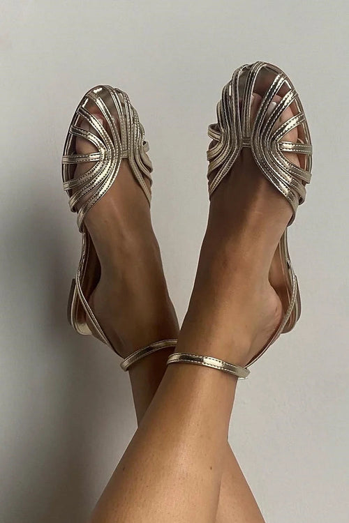 Victoria | Sandalias Joya Doradas