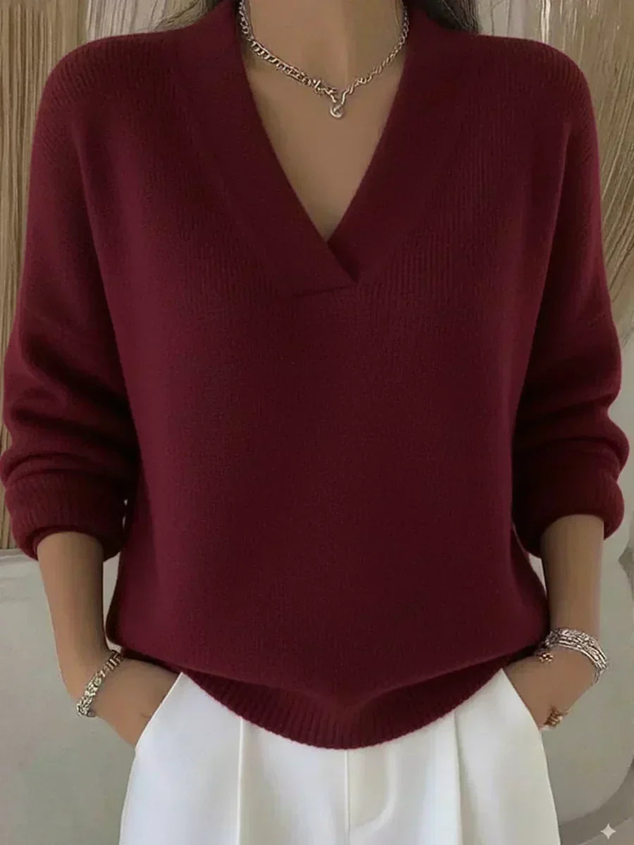 Violeta | Suéter Holgado con Cuello de Pico