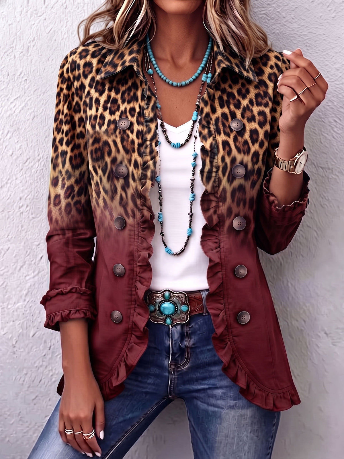 Mercedes | Chaqueta Blazer Leopardo Degradado
