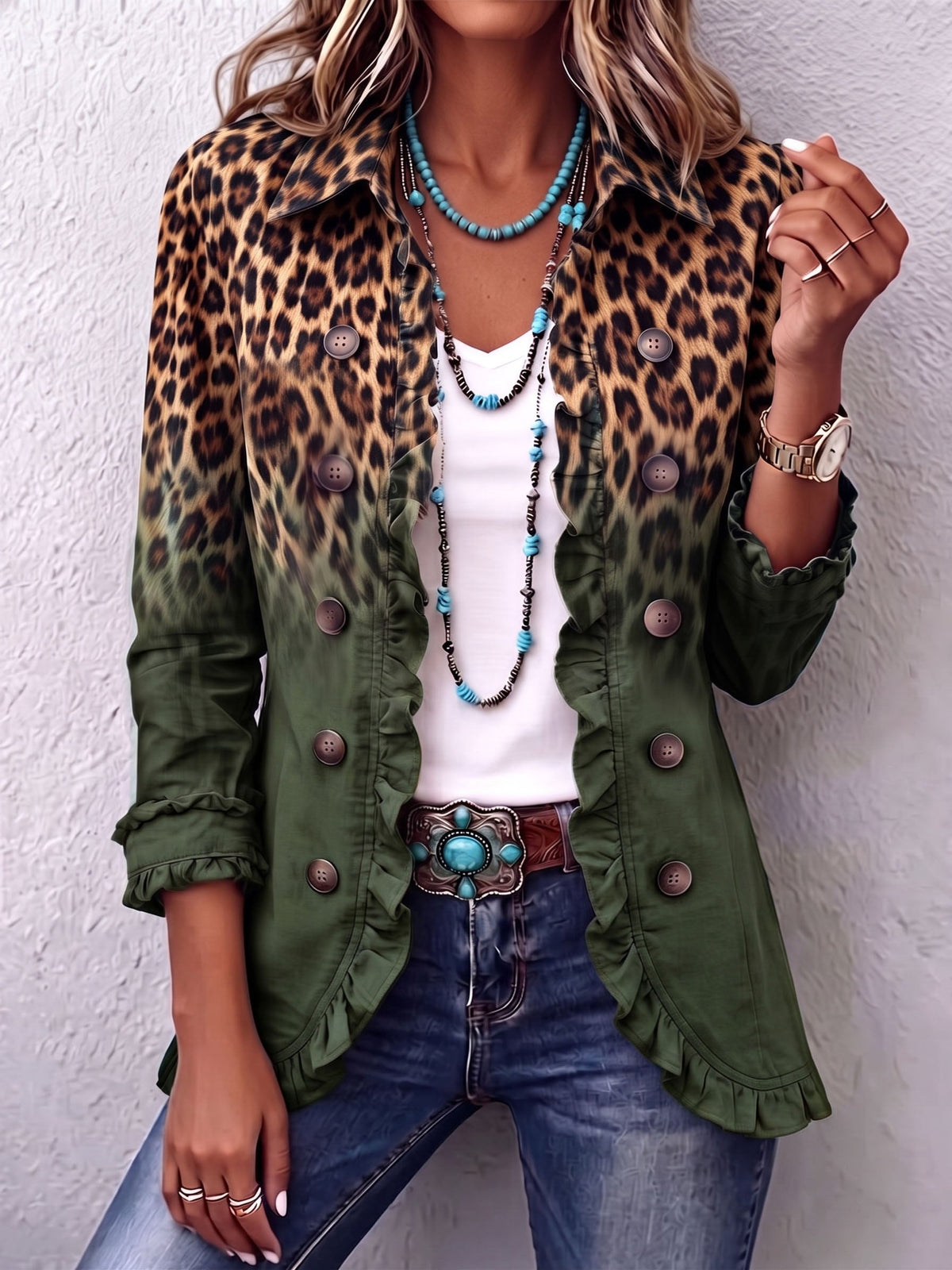 Mercedes | Chaqueta Blazer Leopardo Degradado